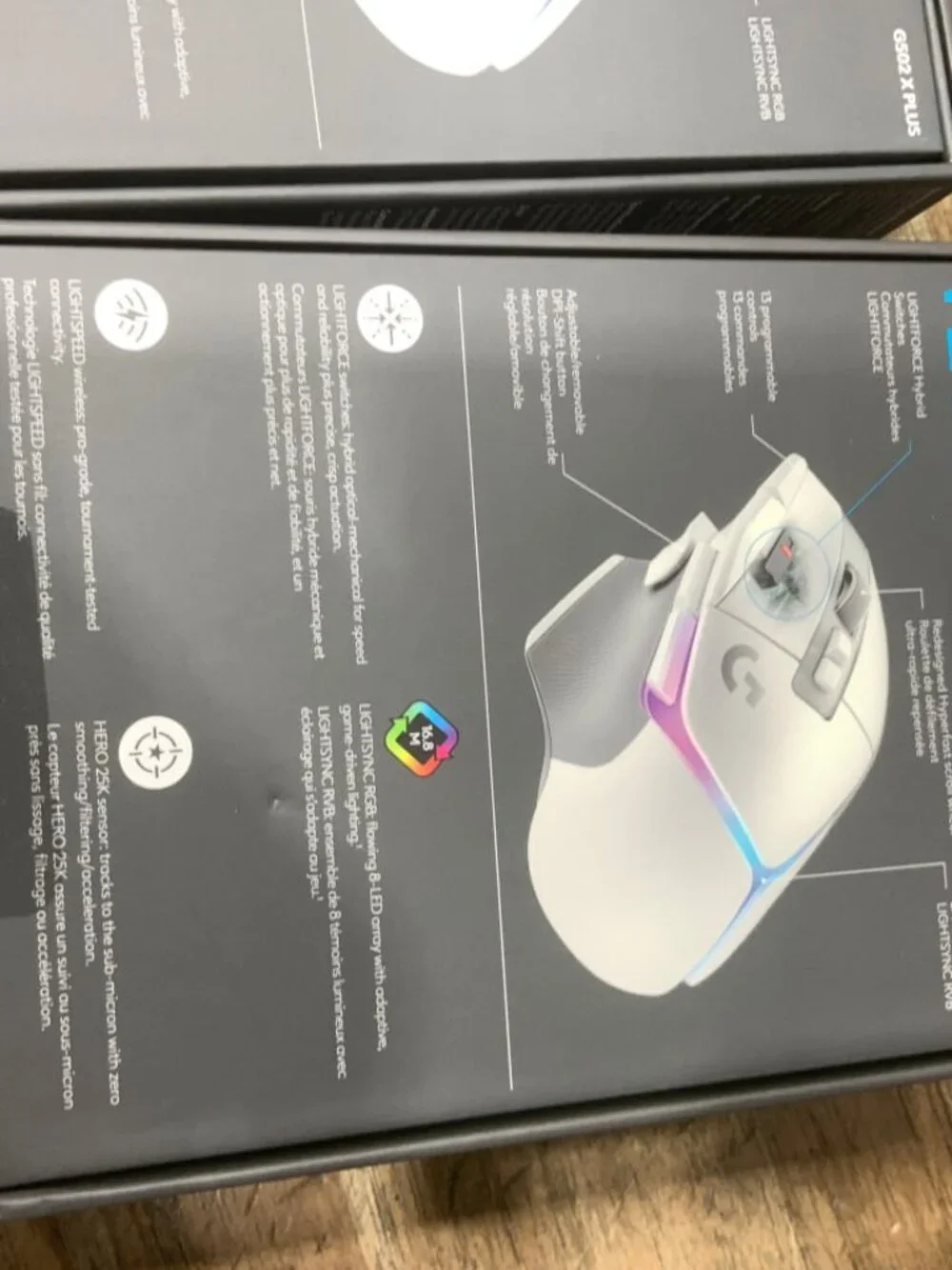 Logitech G502 X PLUS Wireless RGB Gaming Mouse White